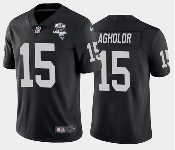 Men's Oakland Raiders Black #15 Nelson Agholor 2020 Inaugural Season Vapor Limited Stitched NFL Jers