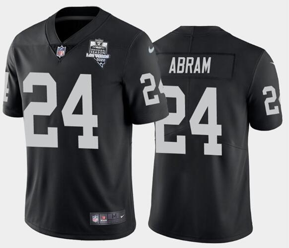 Men's Oakland Raiders Black #24 Johnathan Abram 2020 Inaugural Season Vapor Limited Stitched NFL Jer