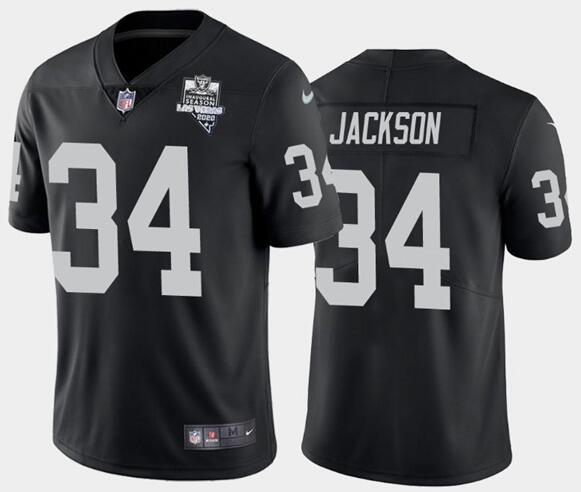 Men's Oakland Raiders Black #34 Bo Jackson 2020 Inaugural Season Vapor Limited Stitched NFL Jersey