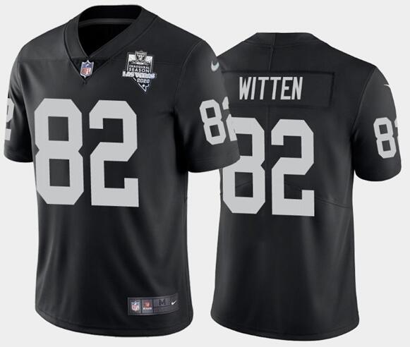 Men's Oakland Raiders Black #82 Jason Witten 2020 Inaugural Season Vapor Limited Stitched NFL Jersey