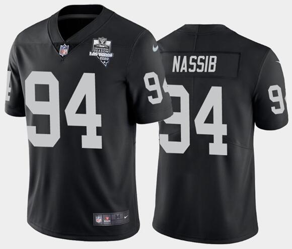Men's Oakland Raiders Black #94 Carl Nassib 2020 Inaugural Seaso
