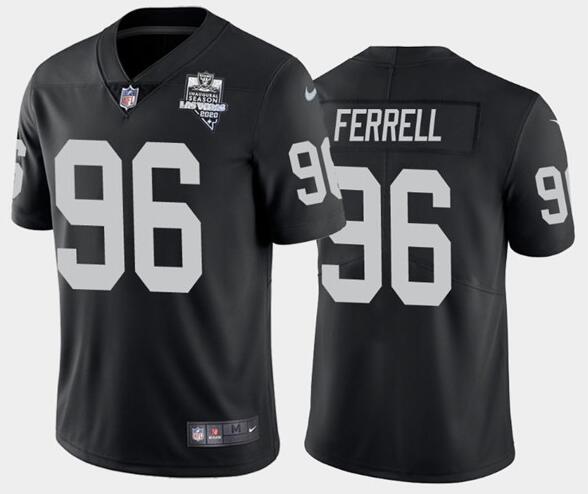 Men's Oakland Raiders Black #96 Clelin Ferrell 2020 Inaugural Season Vapor Limited Stitched NFL Jers