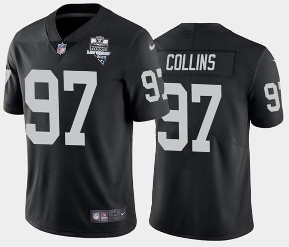 Men's Oakland Raiders Black #97 Maliek Collins 2020 Inaugural Season Vapor Limited Stitched NFL Jers