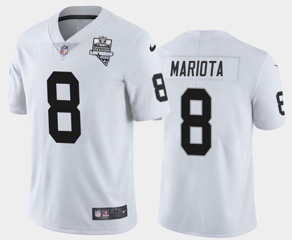 Men's Oakland Raiders White #8 Marcus Mariota 2020 Inaugural Season Vapor Limited Stitched NFL Jerse