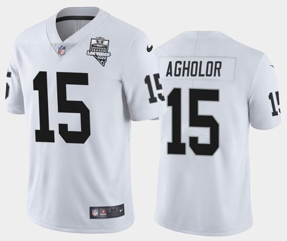 Men's Oakland Raiders White #15 Nelson Agholor 2020 Inaugural Season Vapor Limited Stitched NFL Jers