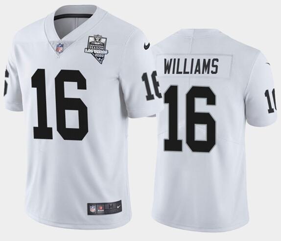 Men's Oakland Raiders White #16 Tyrell Williams 2020 Inaugural Season Vapor Limited Stitched NFL Jer