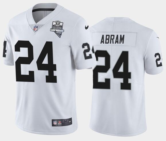 Men's Oakland Raiders White #24 Johnathan Abram 2020 Inaugural S