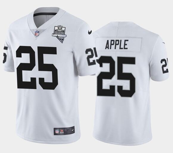 Men's Oakland Raiders White #25 Eli Apple 2020 Inaugural Season Vapor Limited Stitched NFL Jersey