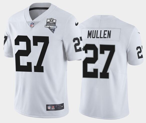 Men's Oakland Raiders White #27 Trayvon Mullen 2020 Inaugural Season Vapor Limited Stitched NFL Jers