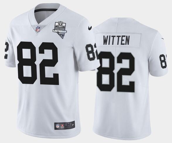 Men's Oakland Raiders White #82 Jason Witten 2020 Inaugural Season Vapor Limited Stitched NFL Jersey