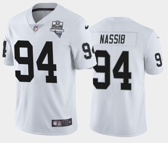 Men's Oakland Raiders White #94 Carl Nassib 2020 Inaugural Season Vapor Limited Stitched NFL Jersey