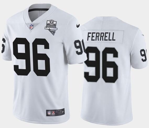 Men's Oakland Raiders White #96 Clelin Ferrell 2020 Inaugural Season Vapor Limited Stitched NFL Jers