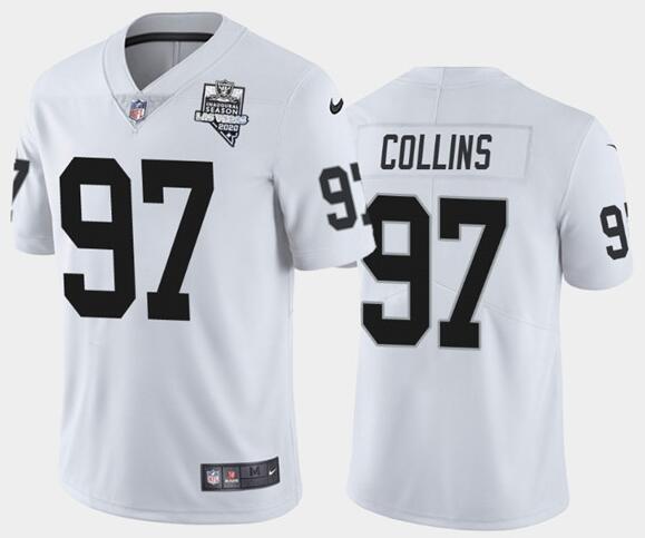 Men's Oakland Raiders White #97 Maliek Collins 2020 Inaugural Se