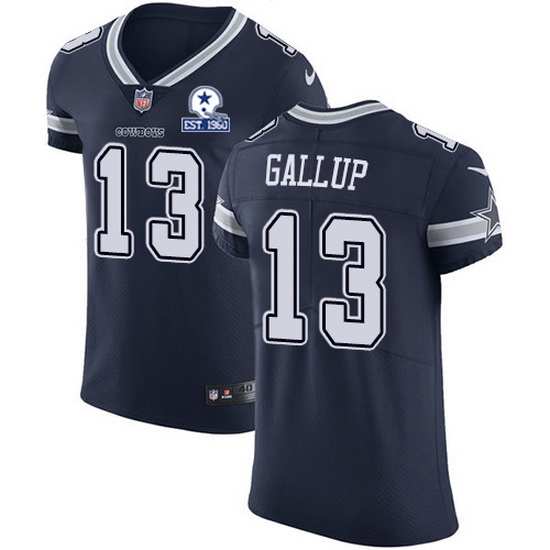 Nike Cowboys 13 Michael Gallup Navy Blue Team Color Men Stitched