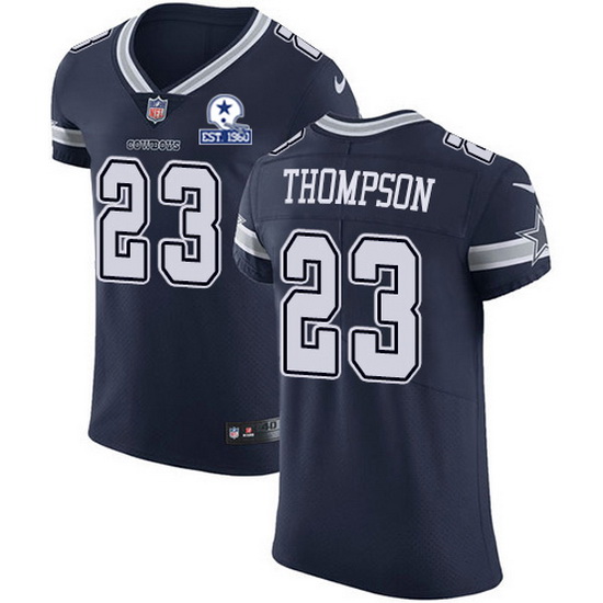 Nike Cowboys 23 Darian Thompson Navy Blue Team Color Men Stitched With Established In 1960 Patch NFL