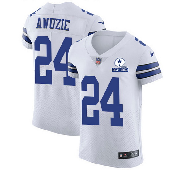 Nike Cowboys 24 Chidobe Awuzie White Men Stitched With Established In 1960 Patch NFL New Elite Jerse