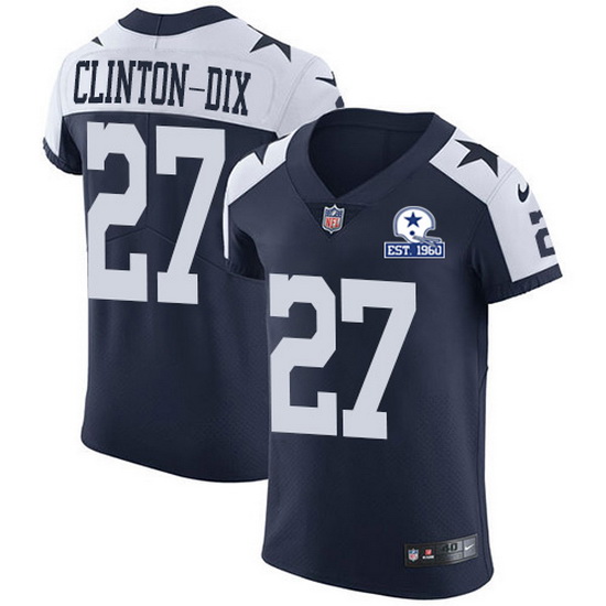 Nike Cowboys 27 Ha Ha Clinton Dix Navy Blue Thanksgiving Men Stitched With Established In 1960 Patch