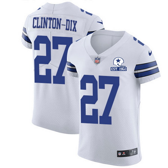 Nike Cowboys 27 Ha Ha Clinton Dix White Men Stitched With Established In 1960 Patch NFL New Elite Je