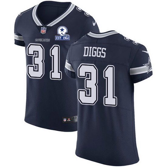 Nike Cowboys 31 Trevon Diggs Navy Blue Team Color Men Stitched With Established In 1960 Patch NFL Va