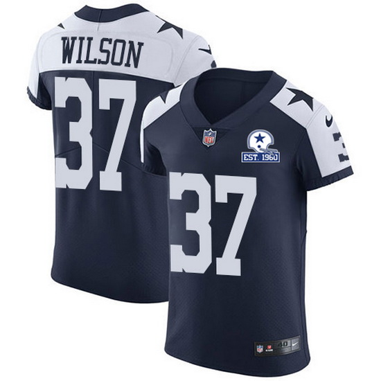 Nike Cowboys 37 Donovan Wilson Navy Blue Thanksgiving Men Stitched With Established In 1960 Patch NF