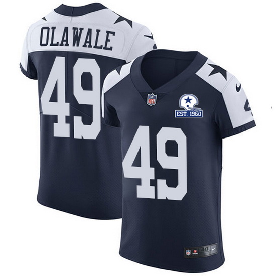 Nike Cowboys 49 Jamize Olawale Navy Blue Thanksgiving Men Stitched With Established In 1960 Patch NF