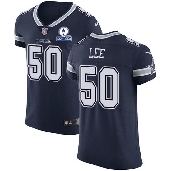 Nike Cowboys 50 Sean Lee Navy Blue Team Color Men Stitched With Established In 1960 Patch NFL Vapor 