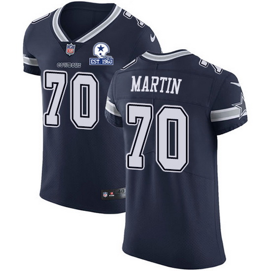 Nike Cowboys 70 Zack Martin Navy Blue Team Color Men Stitched With Established In 1960 Patch NFL Vap