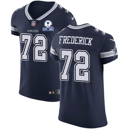 Nike Cowboys 72 Travis Frederick Navy Blue Team Color Men Stitched With Established In 1960 Patch NF