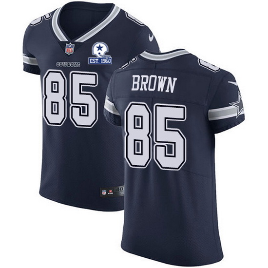 Nike Cowboys 85 Noah Brown Navy Blue Team Color Men Stitched With Established In 1960 Patch NFL Vapo