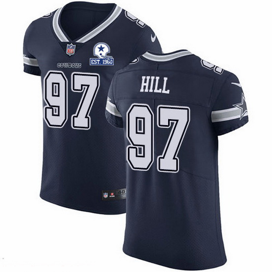 Nike Cowboys 97 Trysten Hill Navy Blue Team Color Men Stitched With Established In 1960 Patch NFL Va