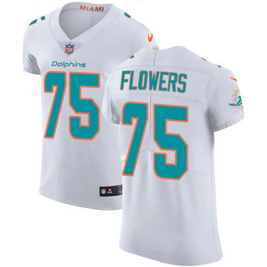 Nike Dolphins 75 Ereck Flowers White Men Stitched NFL New Elite 