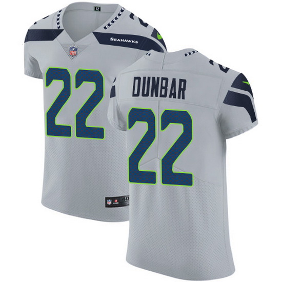 Nike Seahawks 22 Quinton Dunbar Grey Alternate Men Stitched NFL 