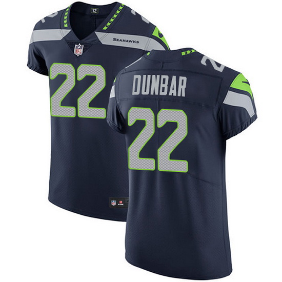 Nike Seahawks 22 Quinton Dunbar Steel Blue Team Color Men Stitch