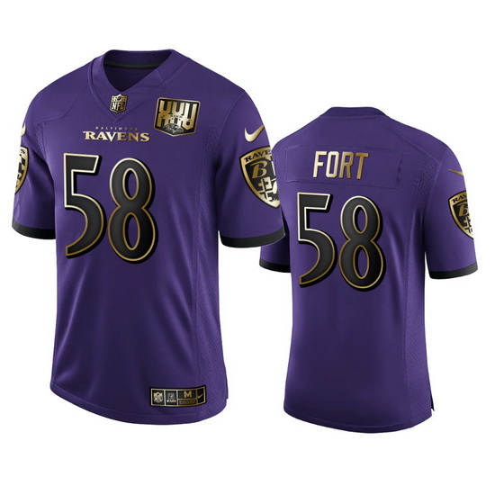 Baltimore Ravens 58 L J  Fort Men Nike Purple Team 25th Season G