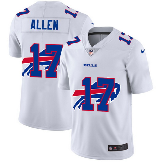 Buffalo Bills 17 Josh Allen White Men Nike Team Logo Dual Overla