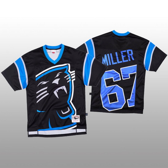 NFL Carolina Panthers 67 John Miller Black Men Mitchell  26 Nell
