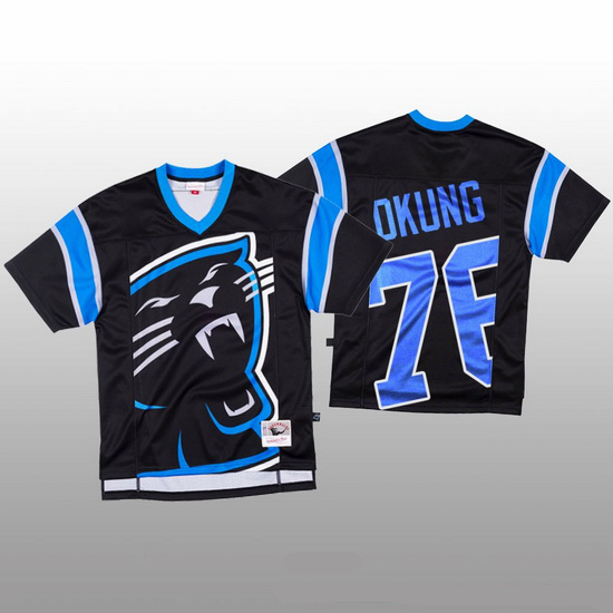 NFL Carolina Panthers 76 Russell Okung Black Men Mitchell  26 Nell Big Face Fashion Limited NFL Jers