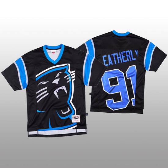 NFL Carolina Panthers 91 Stephen Weatherly Black Men Mitchell  26 Nell Big Face Fashion Limited NFL 