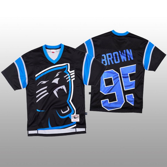 NFL Carolina Panthers 95 Derrick Brown Black Men Mitchell  26 Ne