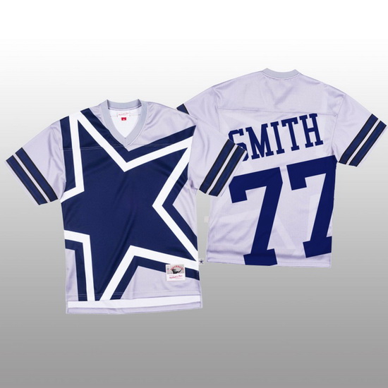 NFL Dallas Cowboys 77 Tyron Smith White Men Mitchell  26 Nell Big Face Fashion Limited NFL Jersey
