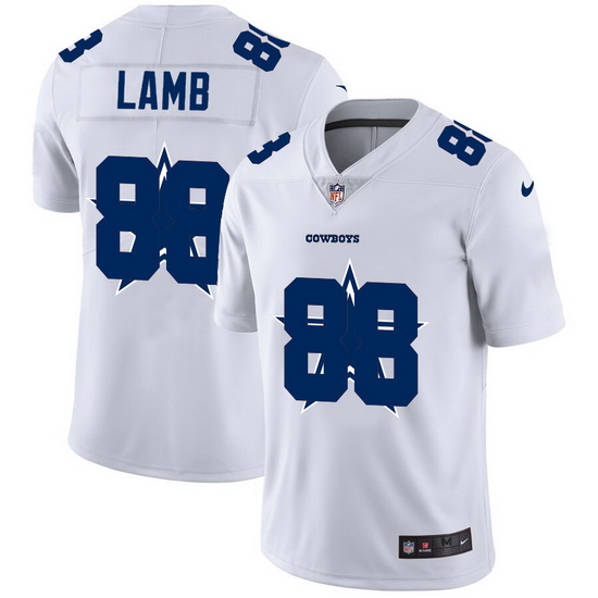 Dallas Cowboys 88 CeeDee Lamb White Men Nike Team Logo Dual Over