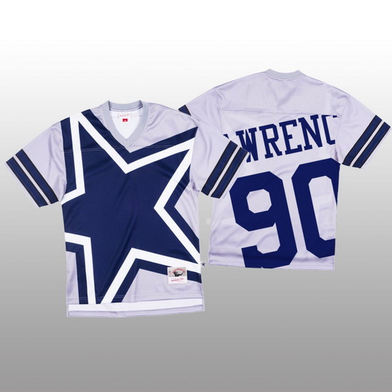 NFL Dallas Cowboys 90 Demarcus Lawrence White Men Mitchell  26 Nell Big Face Fashion Limited NFL Jer