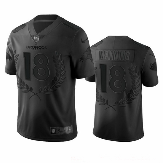 Denver Broncos 18 Peyton Manning Men Nike Black NFL MVP Limited 
