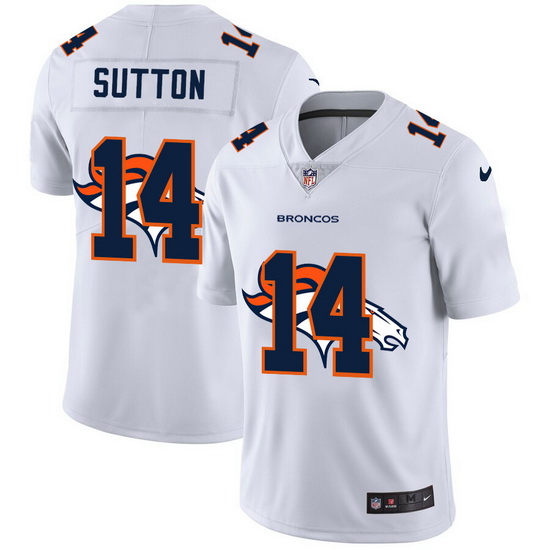 Nike Broncos 14 Courtland Sutton White Shadow Logo Limited Jerse