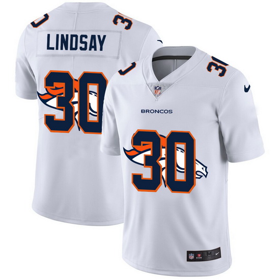 Nike Broncos 30 Phillip Lindsay White Shadow Logo Limited Jersey
