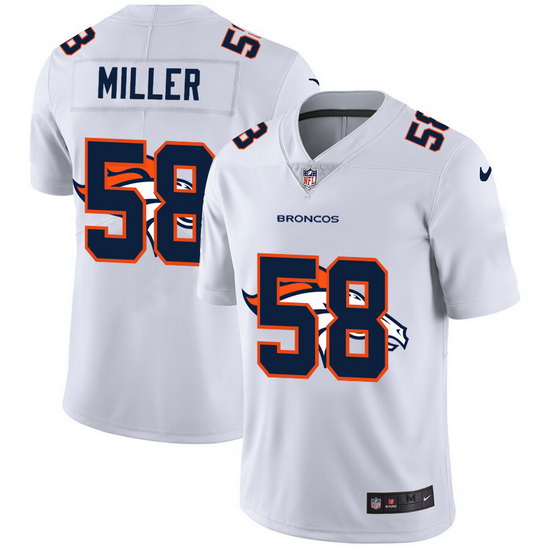 Nike Broncos 58 Von Miller White Shadow Logo Limited Jersey