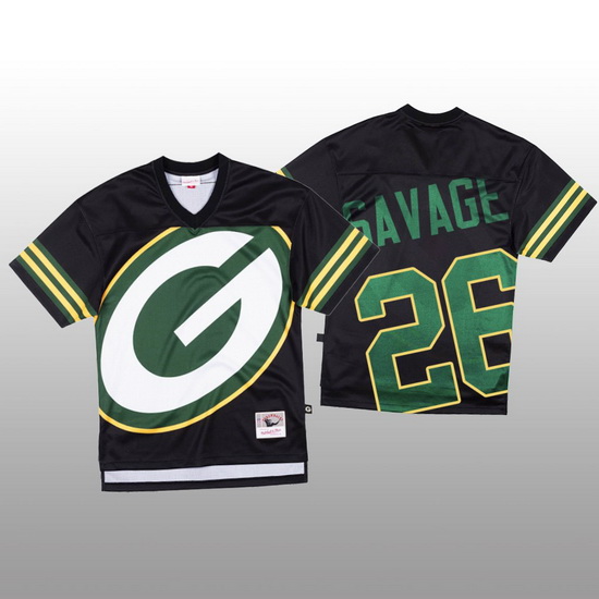 NFL Green Bay Packers 26 Darnell Savage Jr  Black Men Mitchell  26 Nell Big Face Fashion Limited NFL