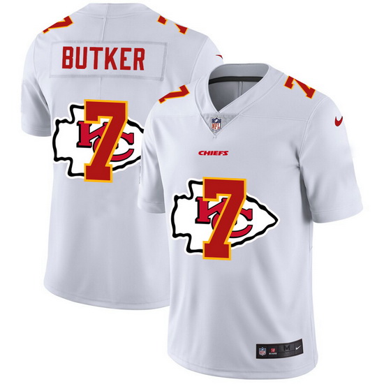 Nike Chiefs 7 Harrison Butker White Shadow Logo Limited Jersey