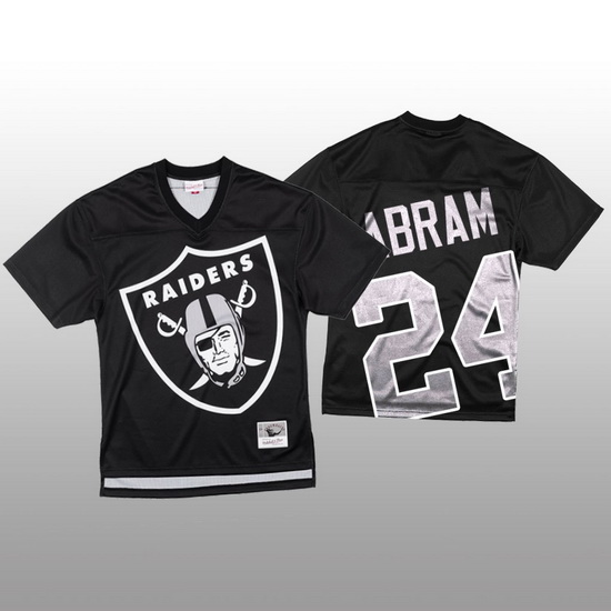 NFL Las Vegas Raiders 24 Johnathan Abram Black Men Mitchell  26 Nell Big Face Fashion Limited NFL Je