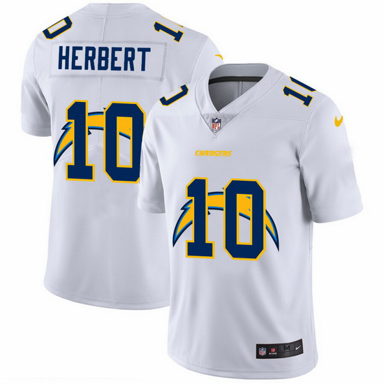 Los Angeles Chargers 10 Justin Herbert White Men Nike Team Logo Dual Overlap Limited NFL Jersey